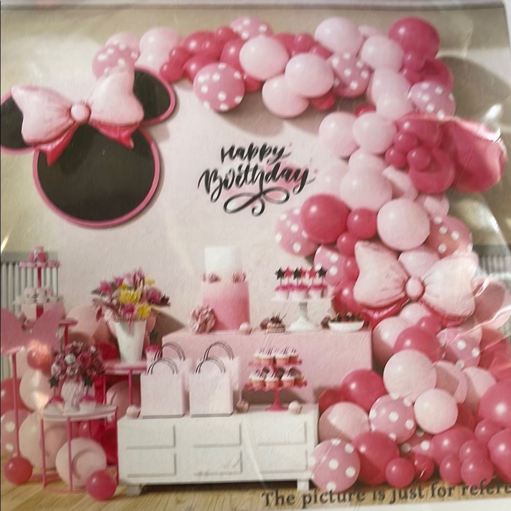 Pink and Black Party Balloon Decoration Set 111 pcs